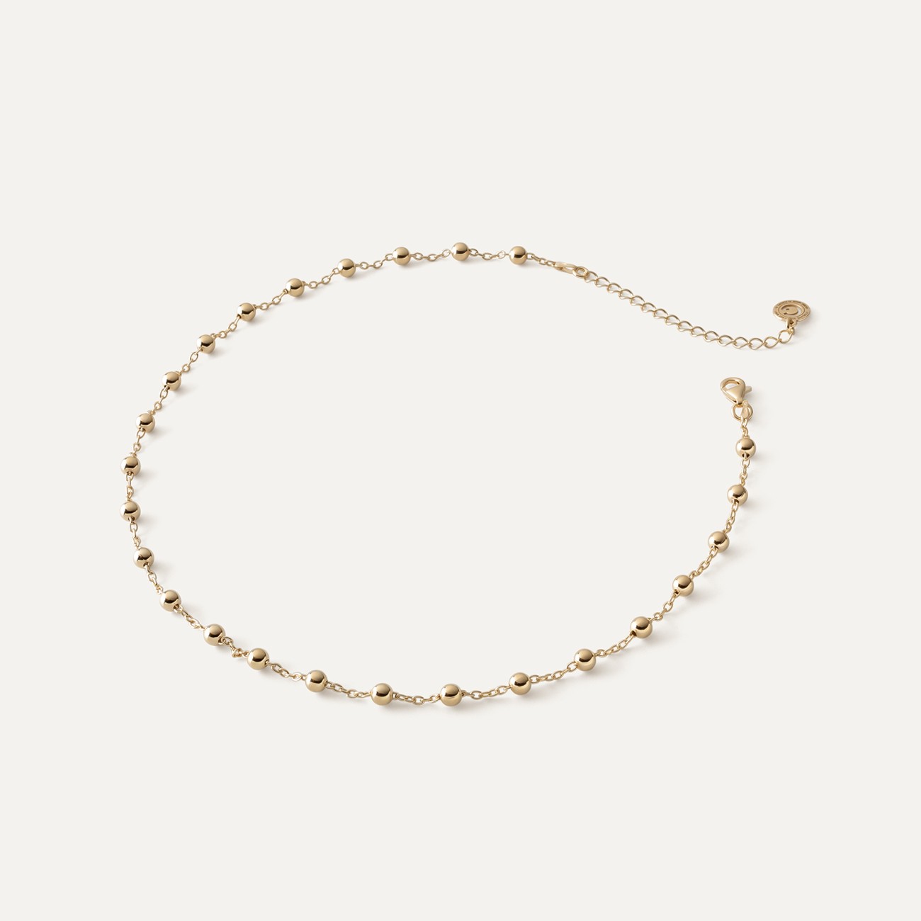 Choker chain with balls, sterling silver 925 gold plated