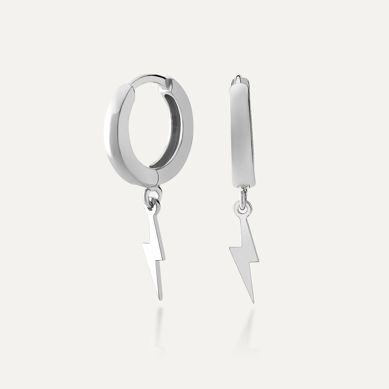 Lightning earrings, sterling silver 925 platinum plated