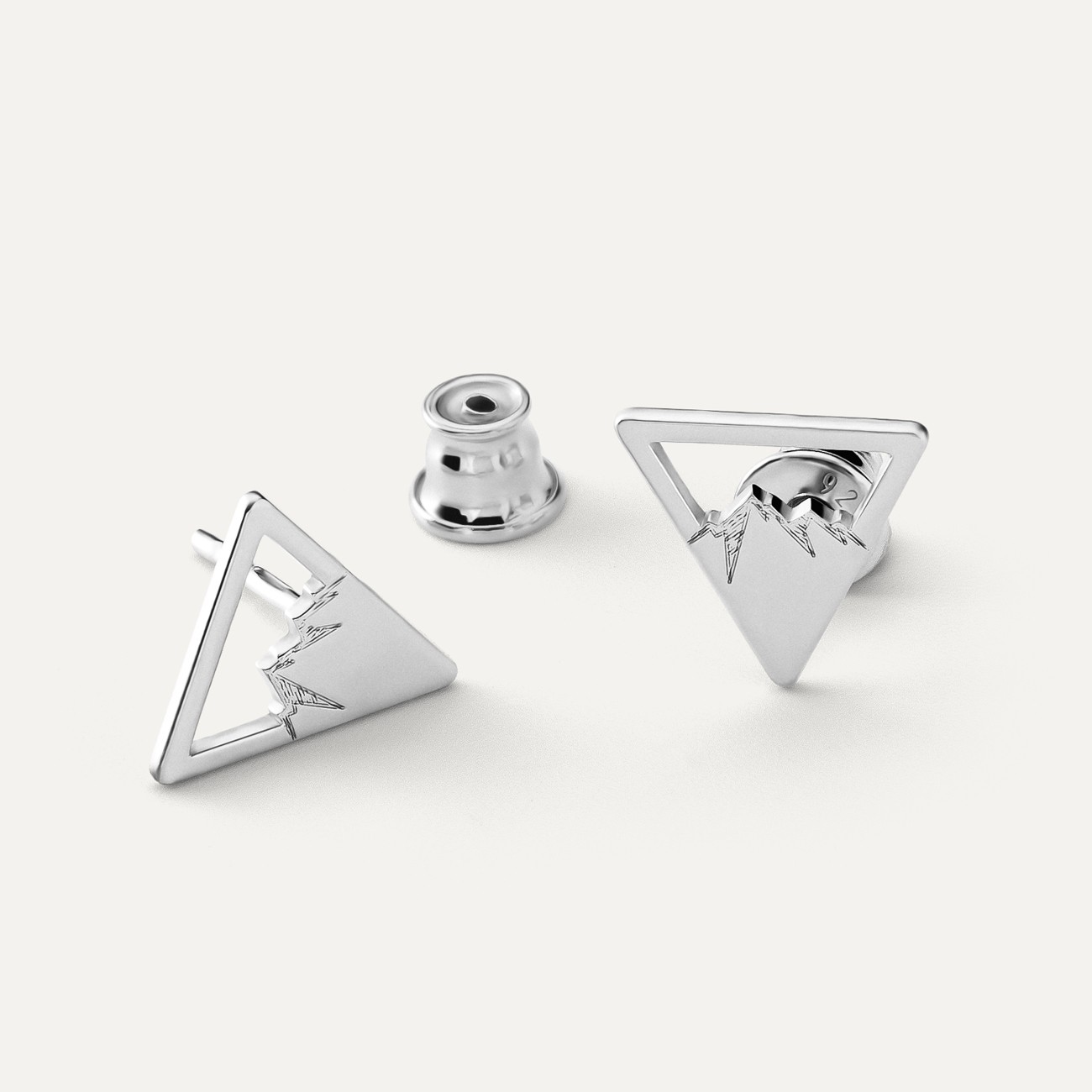 Berge Ohrringe, 925er Silber platiniert