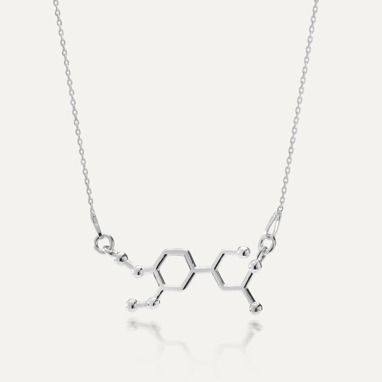 Necklace adrenalin, sterling silver 925 platinum plated
