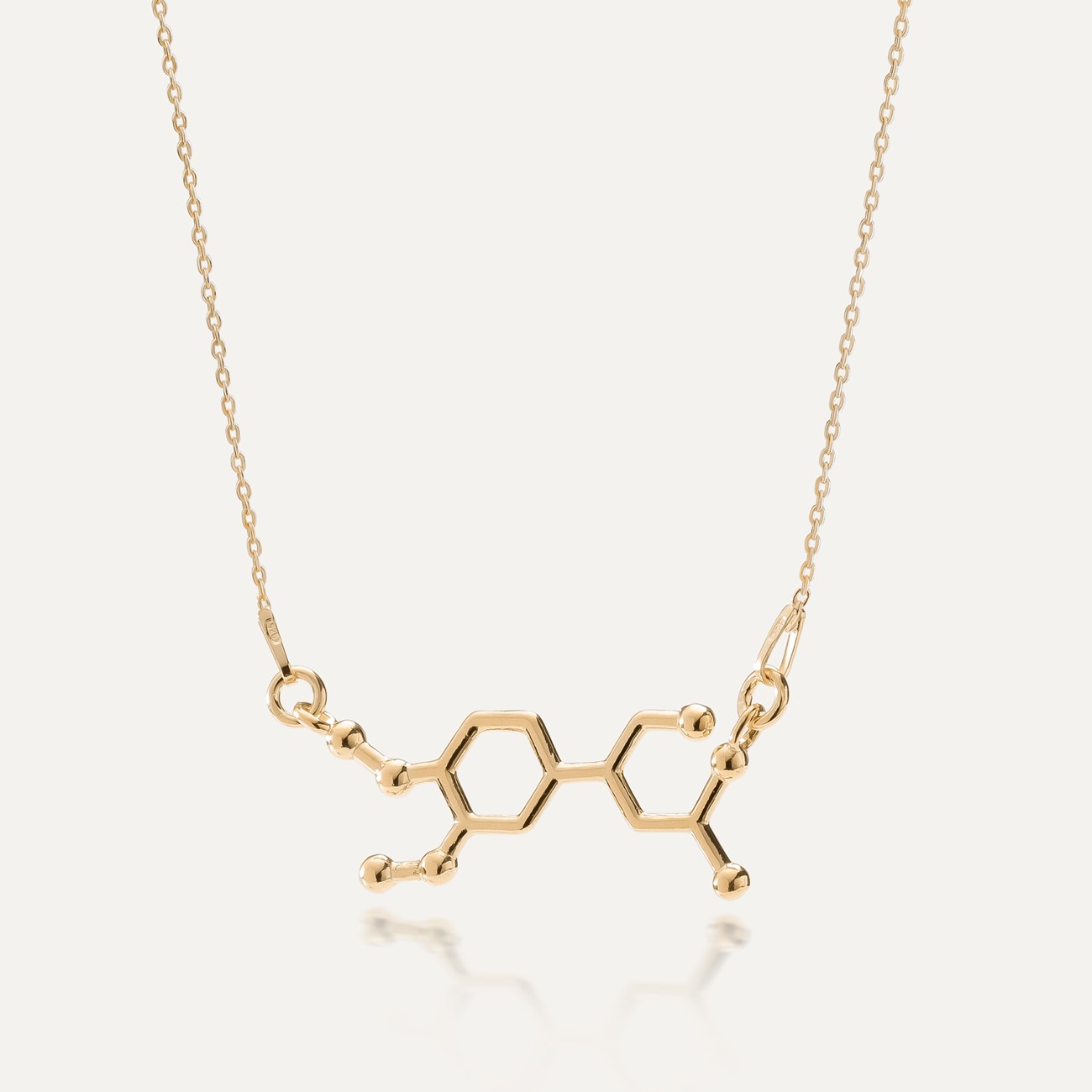 Necklace adrenalin, sterling silver 925 gold plated