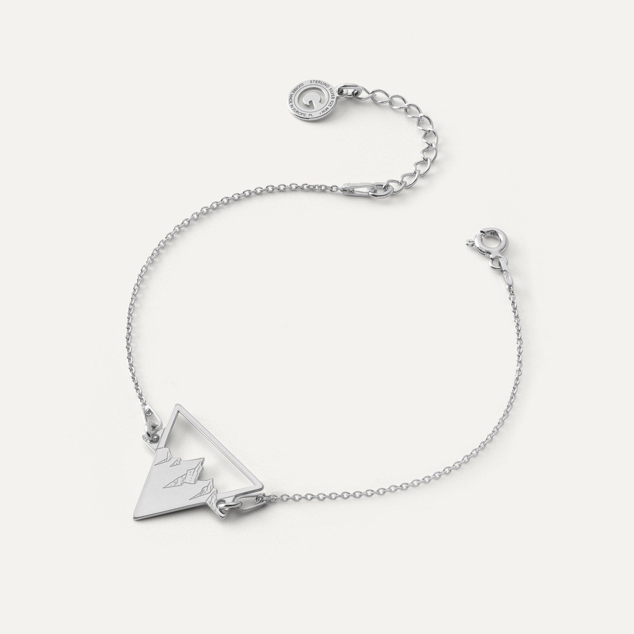 Berge Armband, 925er Silber platiniert