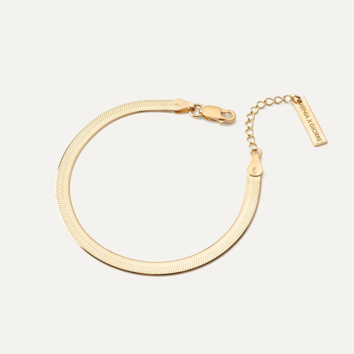 Flat ribbon bracelet - XENIA x GIORRE, silver 925 gold plated