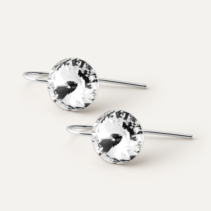 Rivoli 10 mm earrings, sterling silver 925 platinum plated