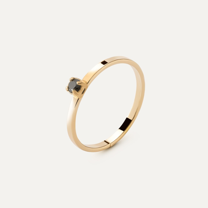 Ring mit 3 mm Diamant, 925er Silber gelbvergoldet