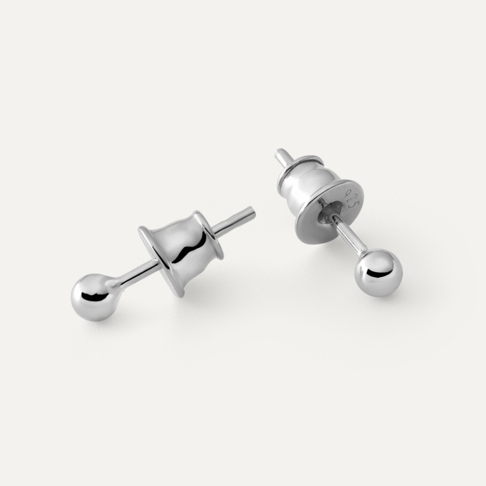 Kugel 0,3 cm - Ohrringe, 925er Silber platiniert