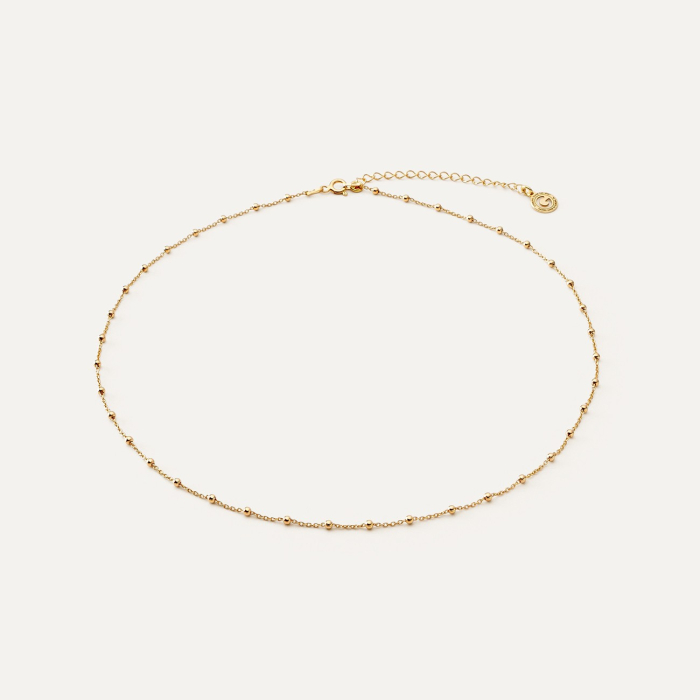 Silver choker - anchor with balls gold plated