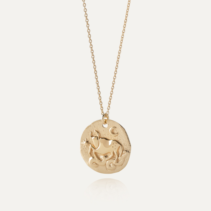 Srebrny naszyjnik znak zodiaku - byk w złotym pokryciu