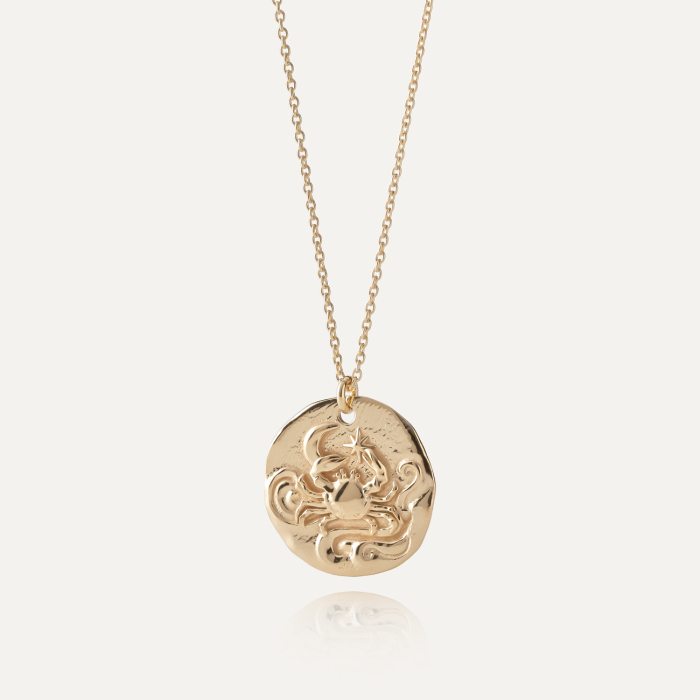 Srebrny naszyjnik znak zodiaku - rak w złotym pokryciu