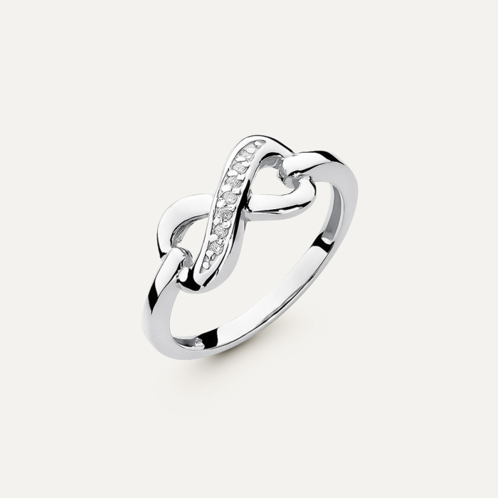 Gold infinity ring with diamonds - Modern