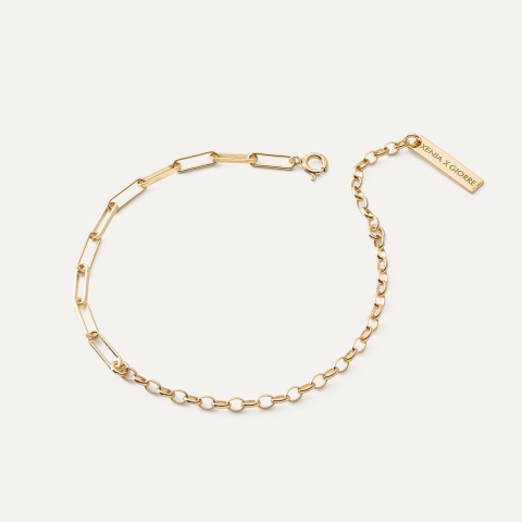 Bracelet with two chains - XENIA x GIORRE, silver 925 gold plated