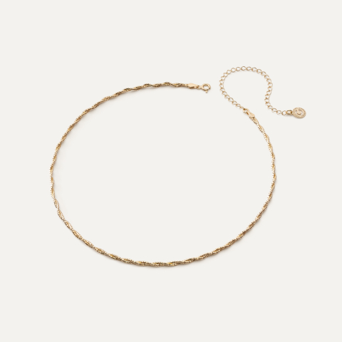 Silbernes Halsband aus zwei Ketten, 925er Silber mit Vergoldung