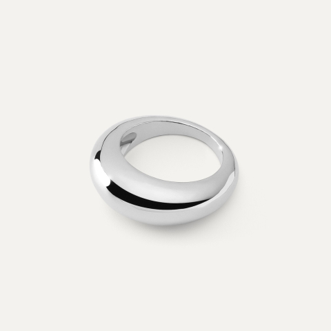Smooth ring - XENIA x GIORRE, silver 925, platinum plated