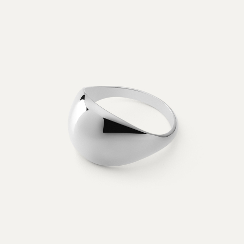 Smooth wide ring - XENIA x GIORRE, silver 925 platinum plated