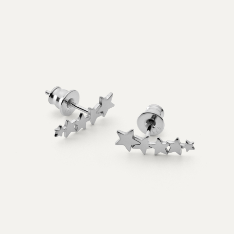 Silberne Sternohrringe platiniert| GIORRE 2660