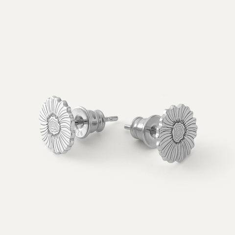 Mohnblumen-Ohrringe, sterlingsilber 925 platiniert