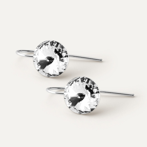 Rivoli 10 mm Ohrringe, 925er Silber platiniert