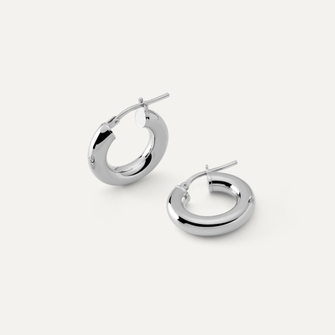 Runde reifen ohrringe 2 cm platiniert