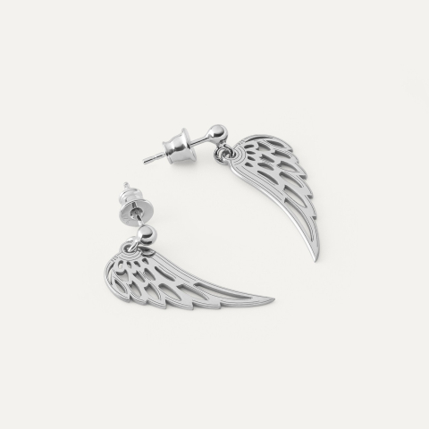 Earrings – Wings, Platinum-Plated 925 Silver