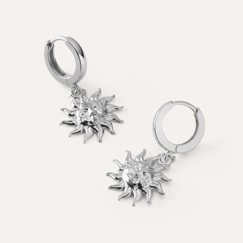 Sonne-Ohrringe, sterlingsilber 925 platiniert
