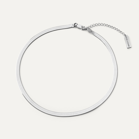 Flaches choker sterling silber 925, XENIA x GIORRE platiniert