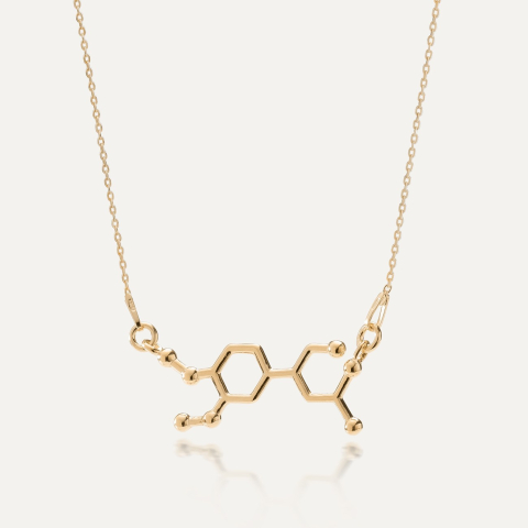 Necklace adrenalin, sterling silver 925 gold plated
