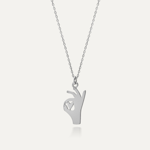Yoga-Gyan-Mudra-Halskette, sterlingsilber 925 platiniert