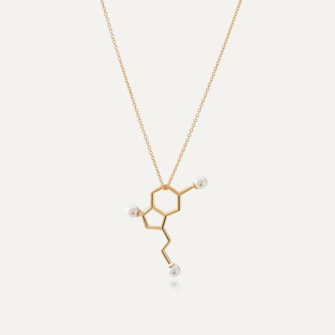 Naszyjnik serotonina z perłami GAVBARI, srebro 925 w złotym pokryciu