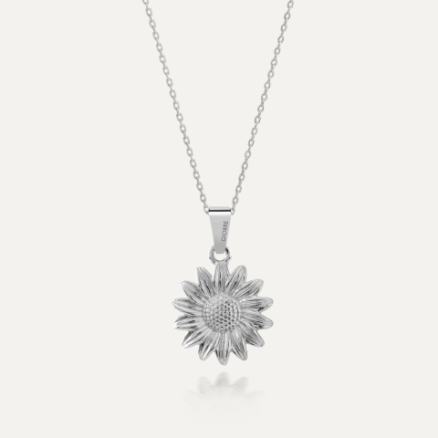 Sonnenblume kette, sterlingsilber 925 platiniert