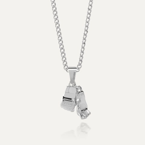 Boxing gloves necklace MMA, silver 925