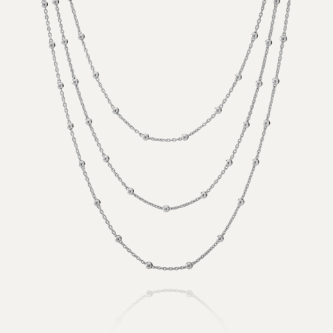 Halskette mit Kugelkette 50 cm lang, 925er Silber