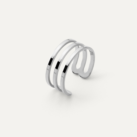Silberner dreifacher Zehenring sterling silber platiniert