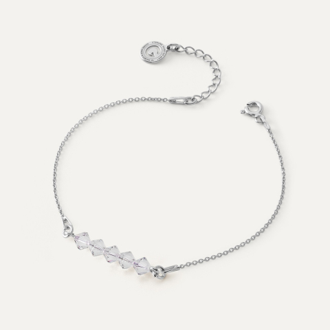 Armband mit 4 mm Kristallen, 925er Silber platiniert