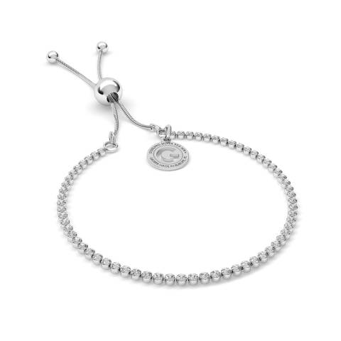 Silver bracelet with 2mm zircons 925 Silver platinum plated