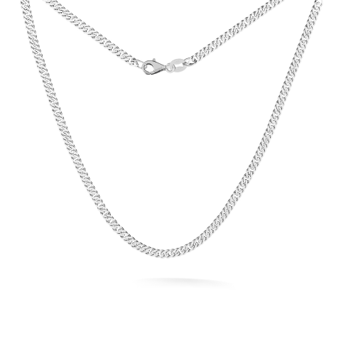 Diamant-Rombo-Kette, 925er Silber platiniert