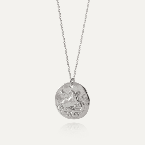 Srebrny naszyjnik znak zodiaku - baran w pokryciu platyną