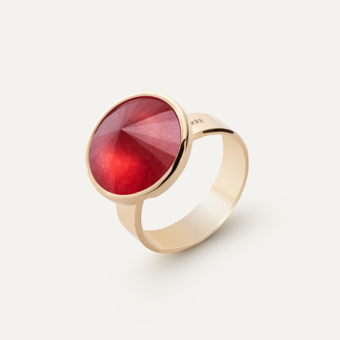 Silver ring - fuchsia chalcedony