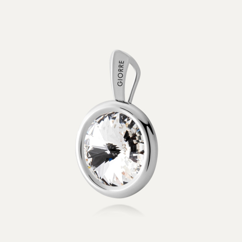 Rivoli pendant, sterling silver 925 platinum plated