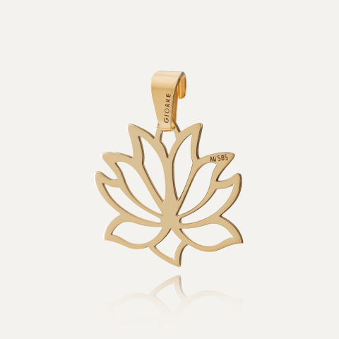 Lotus flower gold pendant, 585 (14K)