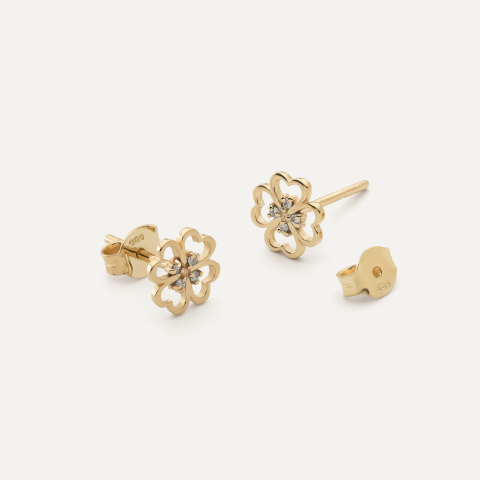 Gold clover earrings