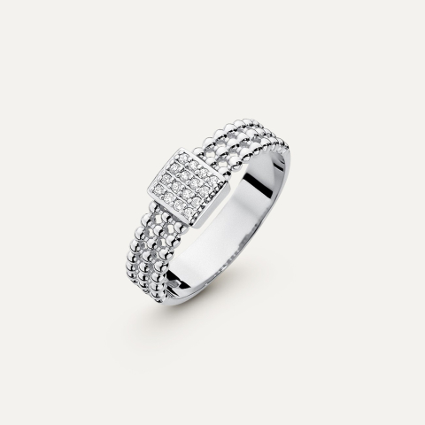 Gold ball ring with diamonds - Modern