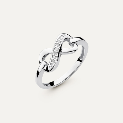 Gold infinity ring with diamonds - Modern