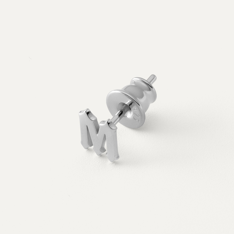 Ohrstecker mit Buchstabe, 925er Silber