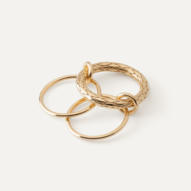 Triple ring - XENIA x GIORRE, silver 925 with gold plating