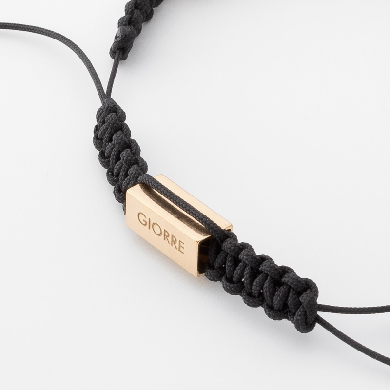 Cord bracelet with a crucifix, sterling silver 925 gold plated                                    