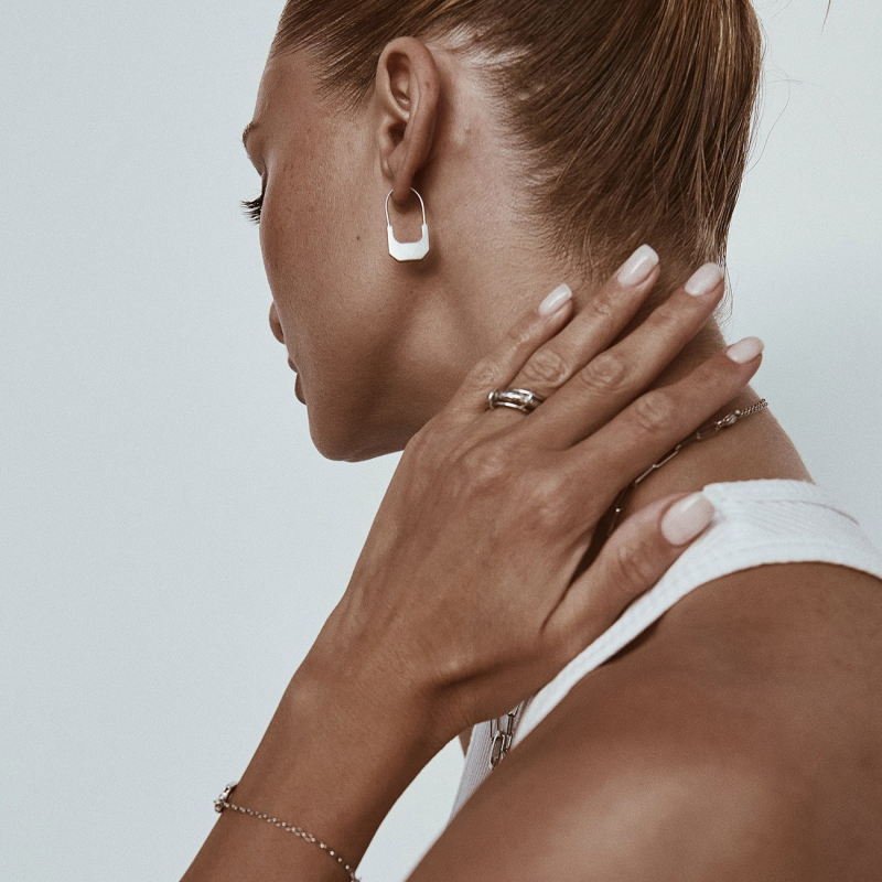 Big padlock earrings - XENIA x GIORRE, silver 925 gold plated                                    