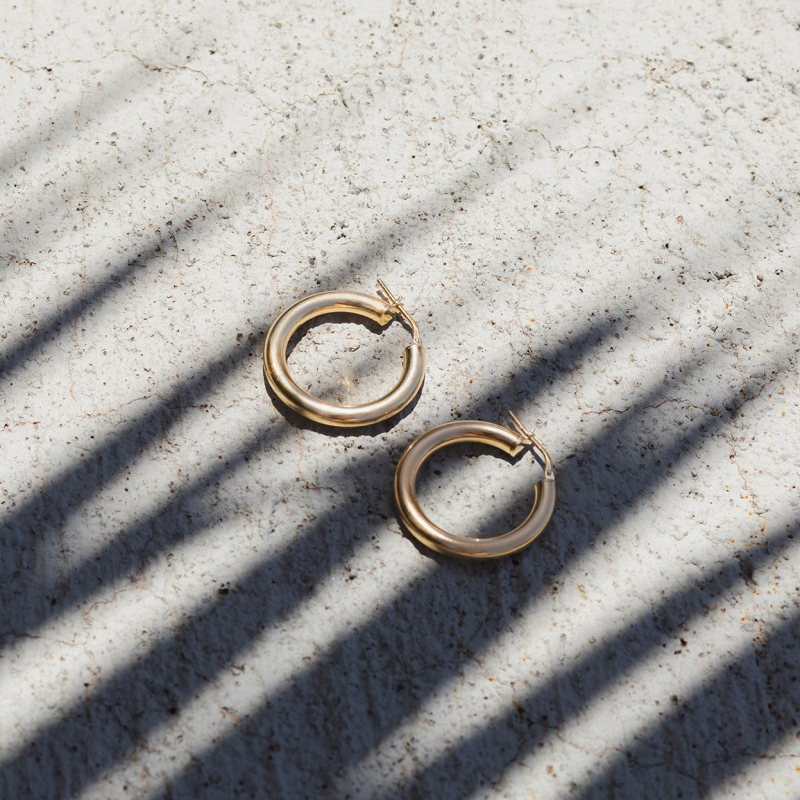 Runde reifen ohrringe 3,5 cm platiniert                                    