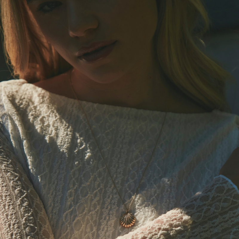 Shell necklace, 925 silver with gold plating| GIORRE 2599                                    