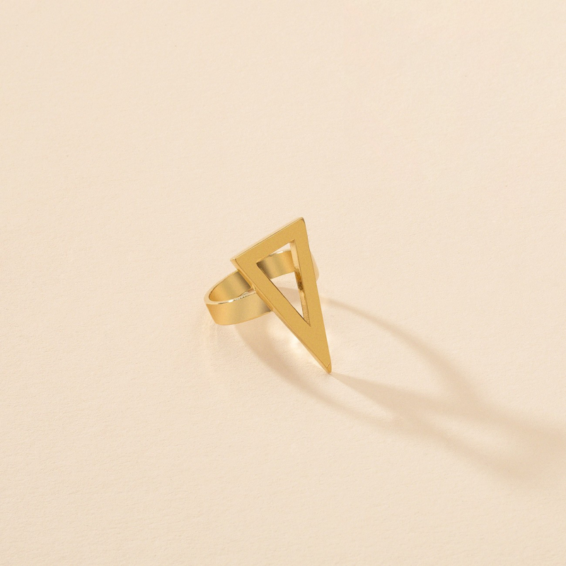 Geometric triangle ring, silver 925, platinum-plated                                    