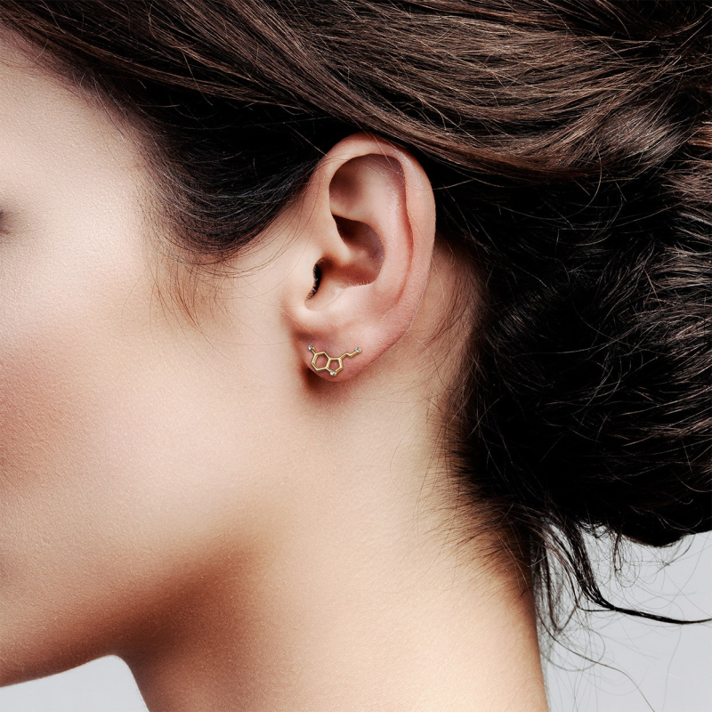 Serotonin earrings with crystals, silver 925 platinum plated                                    